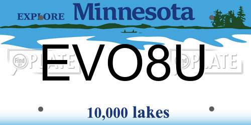 EVO8U Minnesota License Plate