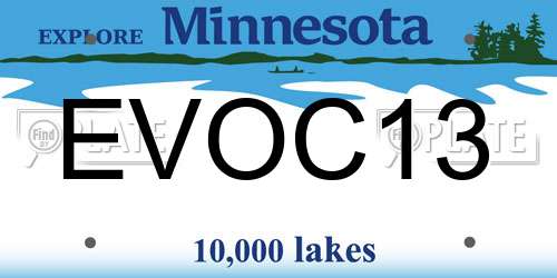 EVOC13 Minnesota License Plate