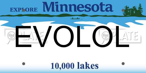 EVOLOL Minnesota License Plate