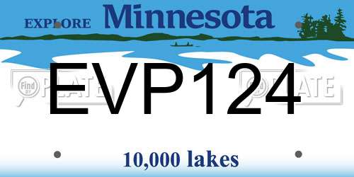 EVP124 Minnesota License Plate