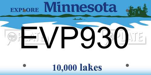 EVP930 Minnesota License Plate