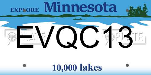 EVQC13 Minnesota License Plate