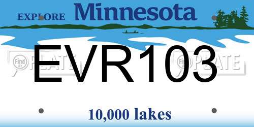 EVR103 Minnesota License Plate