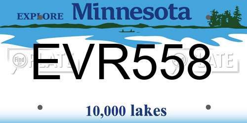 EVR558 Minnesota License Plate