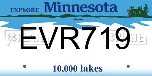 EVR719 Minnesota License Plate