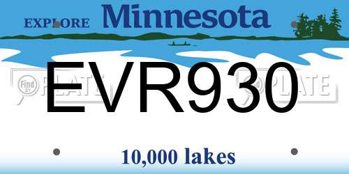 EVR930 Minnesota License Plate