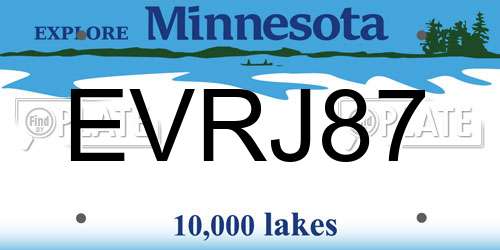 EVRJ87 Minnesota License Plate