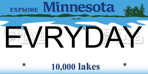 EVRYDAY Minnesota License Plate