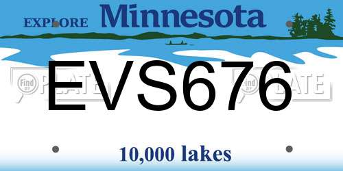 EVS676 Minnesota License Plate