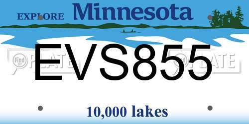 EVS855 Minnesota License Plate