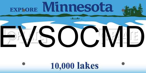 EVSOCMD Minnesota License Plate