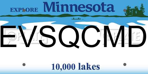 EVSQCMD Minnesota License Plate