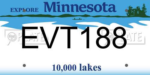 EVT188 Minnesota License Plate