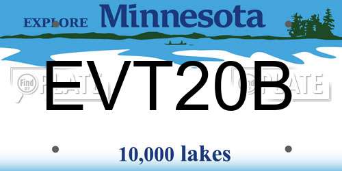 EVT20B Minnesota License Plate