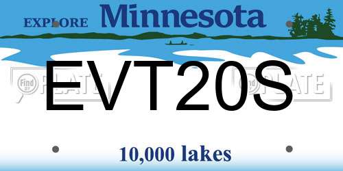 EVT20S Minnesota License Plate