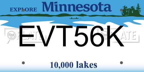 EVT56K Minnesota License Plate
