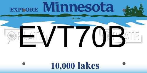 EVT70B Minnesota License Plate