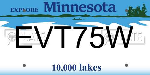 EVT75W Minnesota License Plate