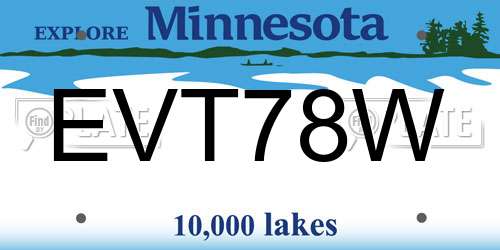 EVT78W Minnesota License Plate
