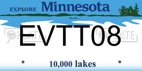 EVTT08 Minnesota License Plate