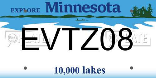EVTZ08 Minnesota License Plate