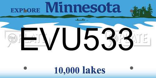 EVU533 Minnesota License Plate