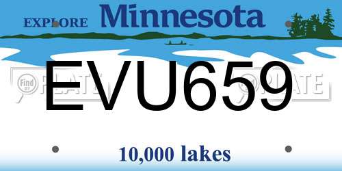 EVU659 Minnesota License Plate