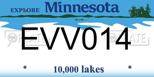 EVV014 Minnesota License Plate