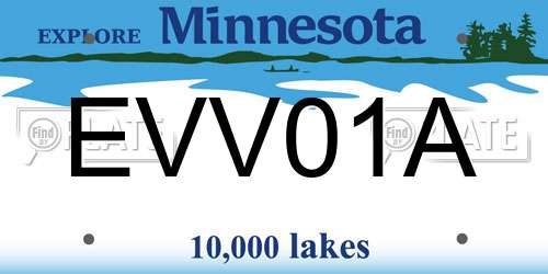 EVV01A Minnesota License Plate