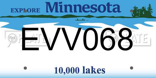EVV068 Minnesota License Plate