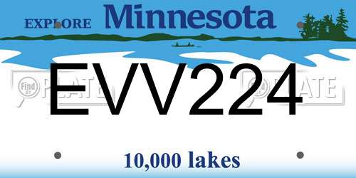 EVV224 Minnesota License Plate