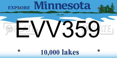 EVV359 Minnesota License Plate