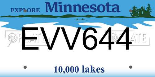 EVV644 Minnesota License Plate