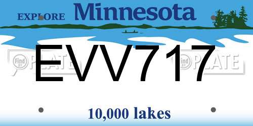 EVV717 Minnesota License Plate