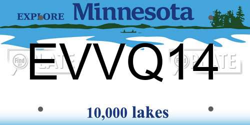 EVVQ14 Minnesota License Plate
