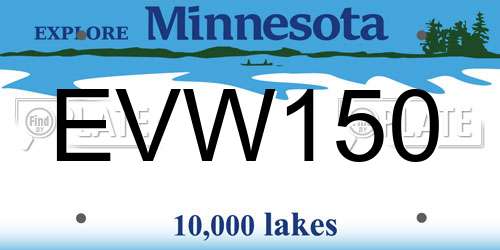 EVW150 Minnesota License Plate