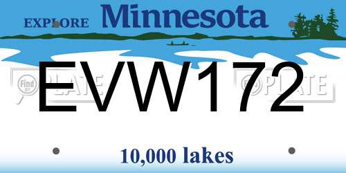 EVW172 Minnesota License Plate