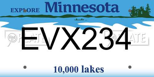 EVX234 Minnesota License Plate