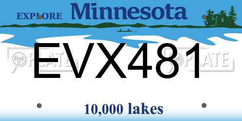 EVX481 Minnesota License Plate