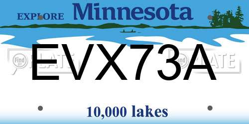 EVX73A Minnesota License Plate