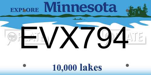 EVX794 Minnesota License Plate