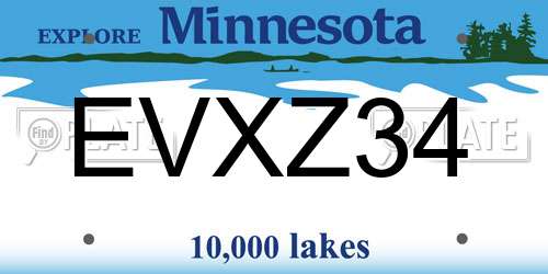 EVXZ34 Minnesota License Plate