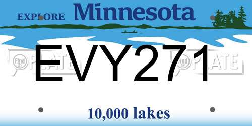 EVY271 Minnesota License Plate