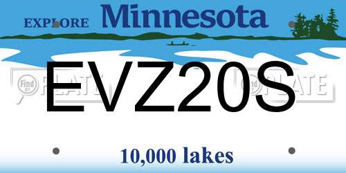 EVZ20S Minnesota License Plate