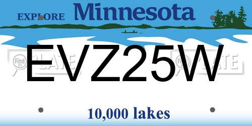 EVZ25W Minnesota License Plate
