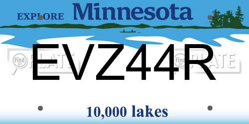 EVZ44R Minnesota License Plate