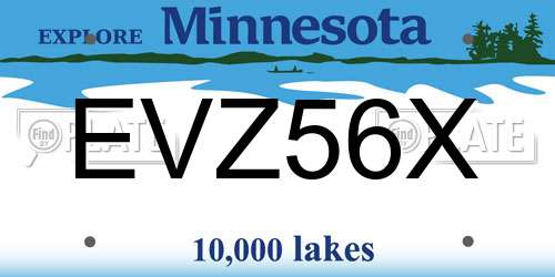 EVZ56X Minnesota License Plate