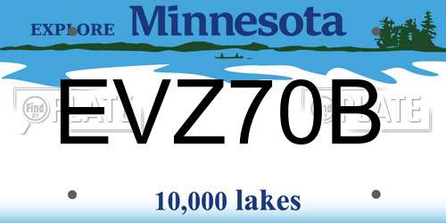 EVZ70B Minnesota License Plate