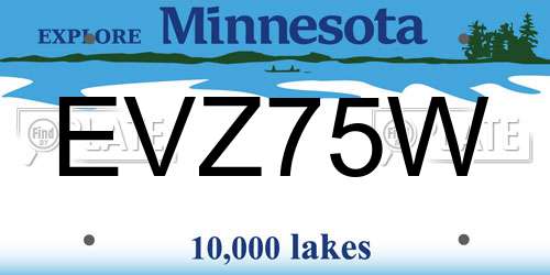 EVZ75W Minnesota License Plate