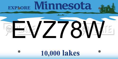 EVZ78W Minnesota License Plate